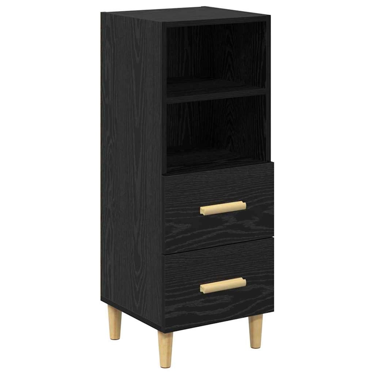 vidaXL Sideboard Schwarz Eichen-Optik 34 x 34,5 x 90 cm Holzwerkstoff 88094 günstig online kaufen