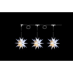 Sterntaler Sternenkette mit 3 weißen Weihnachtssternen, LED, 12cm, für Innenräume.