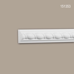 Weiße PROFHOME Wand- und Friesleiste (200 cm) mit Neo-Empire-Stil für Innen und Außen.