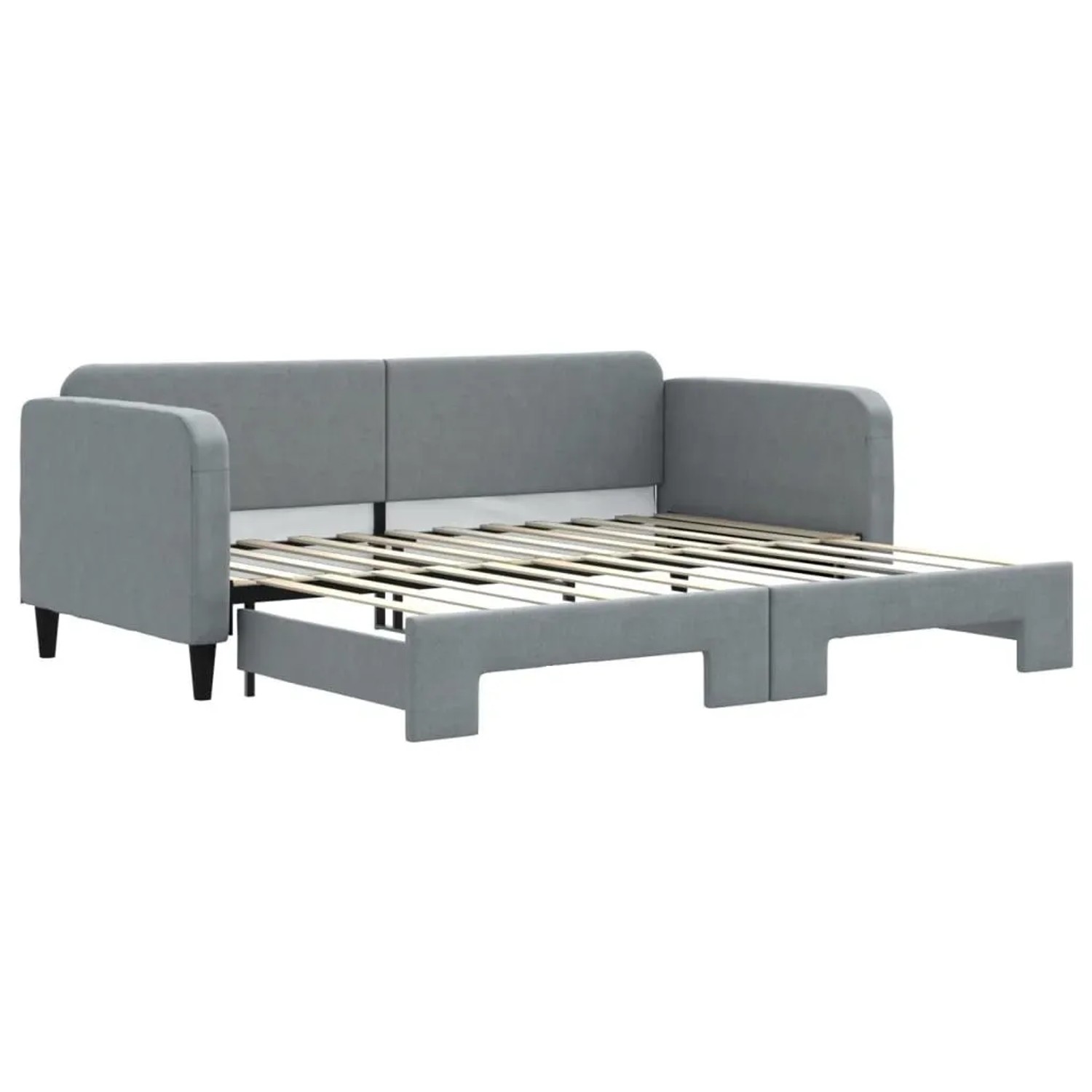 vidaXL Tagesbett Ausziehbar Hellgrau 90x200 cm Stoff 3196816
