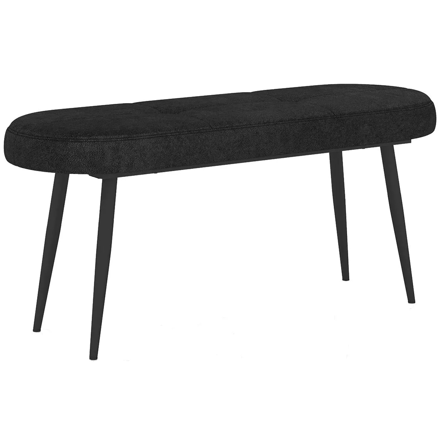 Costway Sitzbank Polsterbank mit Kissen & Metallbeinen Schwarz 113 cm