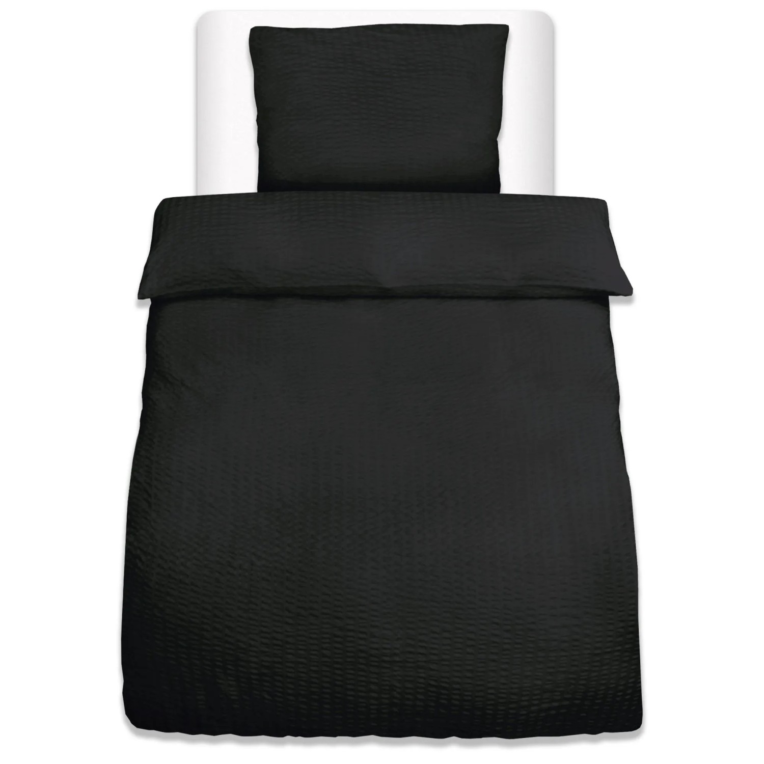 Beautissu 2tlg Seersucker Bettwäsche 135x200 cm & Kopfkissen 80x80 cm Schwa günstig online kaufen
