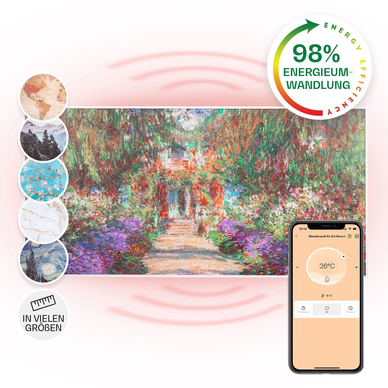 Klarstein Wonderwall Air Art Smart Infrarotheizung 120x60 cm 700 W Wandinst günstig online kaufen