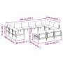 vidaXL Garten-Sofa-Set, 13-teilig, Anthrazit, Stahl, mit Maßangaben für Planung.