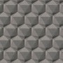 Grau-anthrazitfarbene Retro-Tapete mit 3D-Grafikmuster für Wohnräume.
