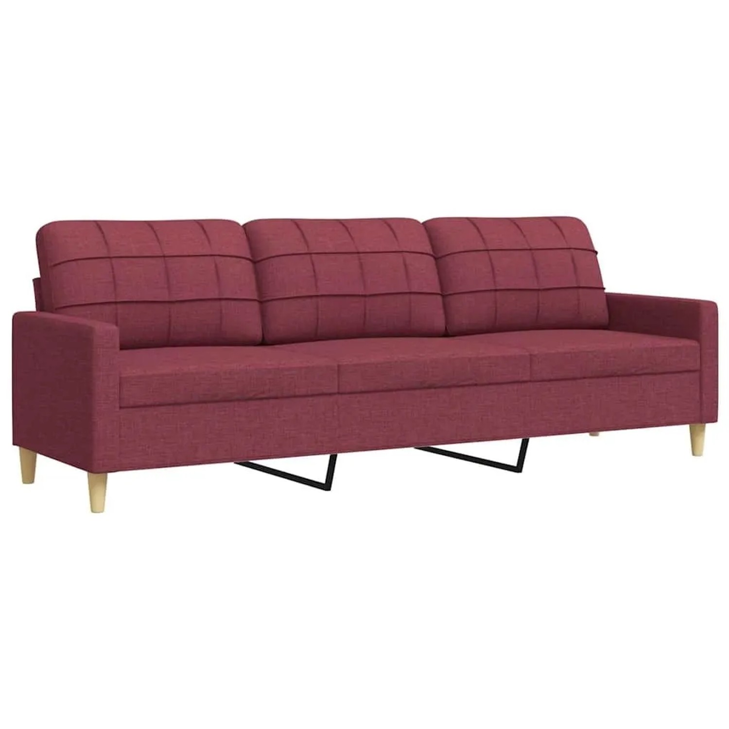 vidaXL 3-Sitzer-Sofa Weinrot 210 cm Stoff 4007420 günstig online kaufen