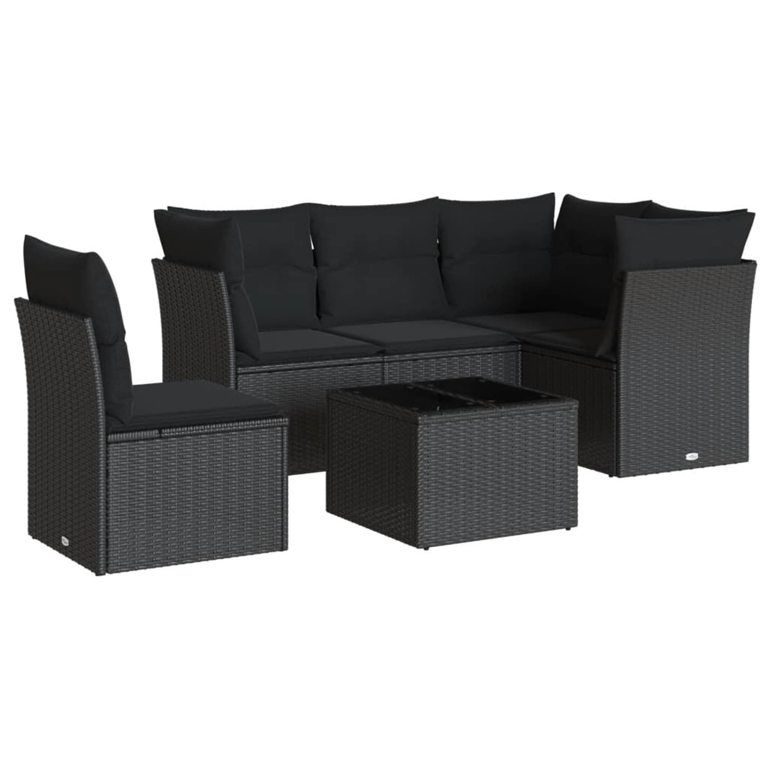 vidaXL 6-tlg Garten-Sofagarnitur mit Kissen Schwarz Poly Rattan Modell 9 günstig online kaufen