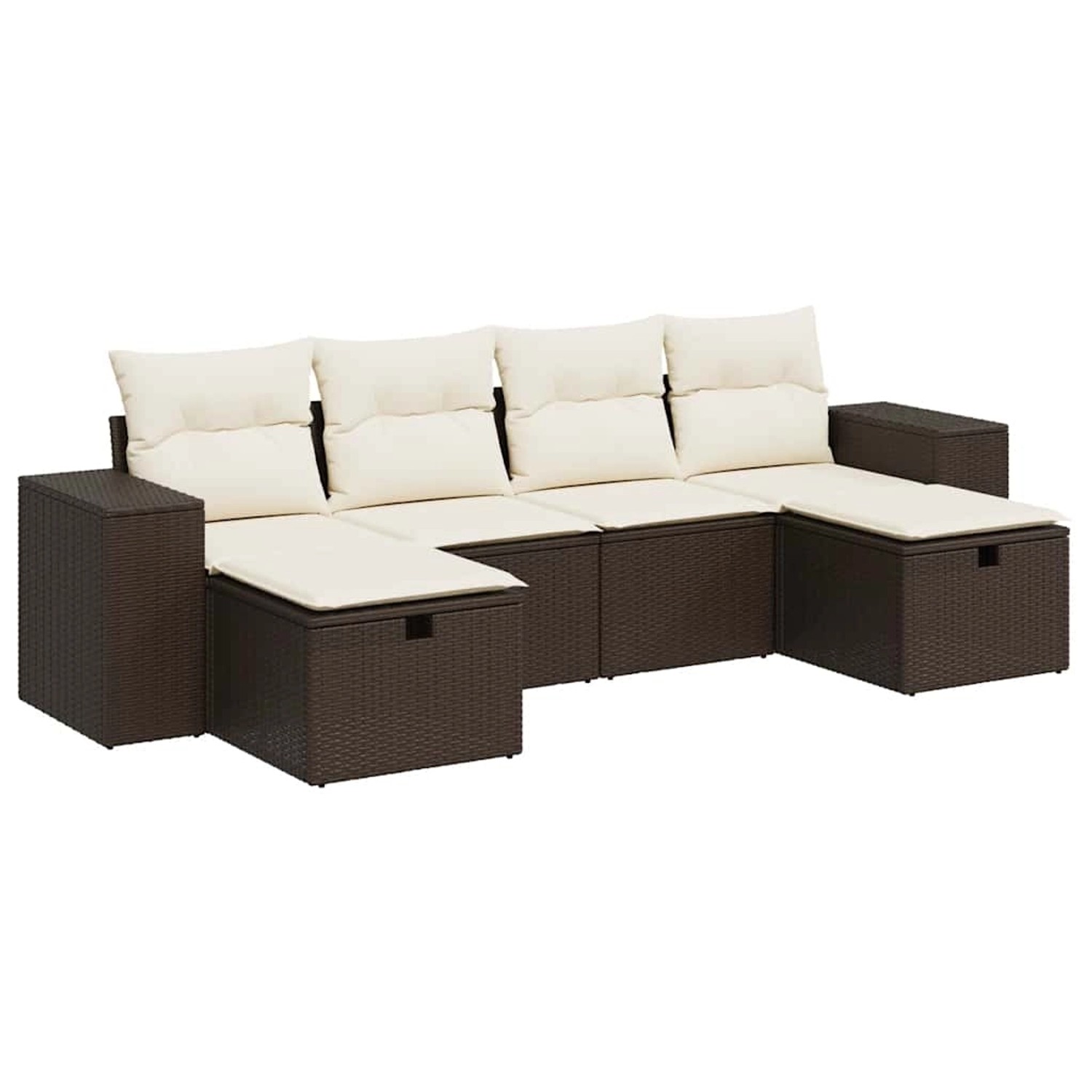 vidaXL 6-Tlg Garten-Sofagarnitur mit Kissen Braun Poly Rattan 3325729 günstig online kaufen