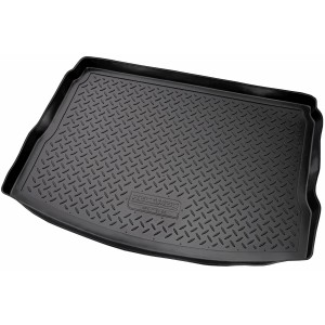 Schwarze Gummi Kofferraumwanne für Qashqai J10 (2007-2013) mit Reserveradmulde.