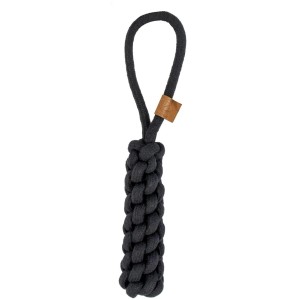 Schwarzes Ebi Hundespielzeug Kurt Kegel, 22 cm, aus Baumwolle mit Griff.