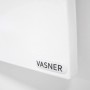 Detailaufnahme der Vasner Citara M RX Infrarotheizung (1.100 W) mit Logo.