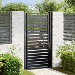 vidaXL Gartentor Abschließbar Schwarz 100x180 cm Aluminium 42004149