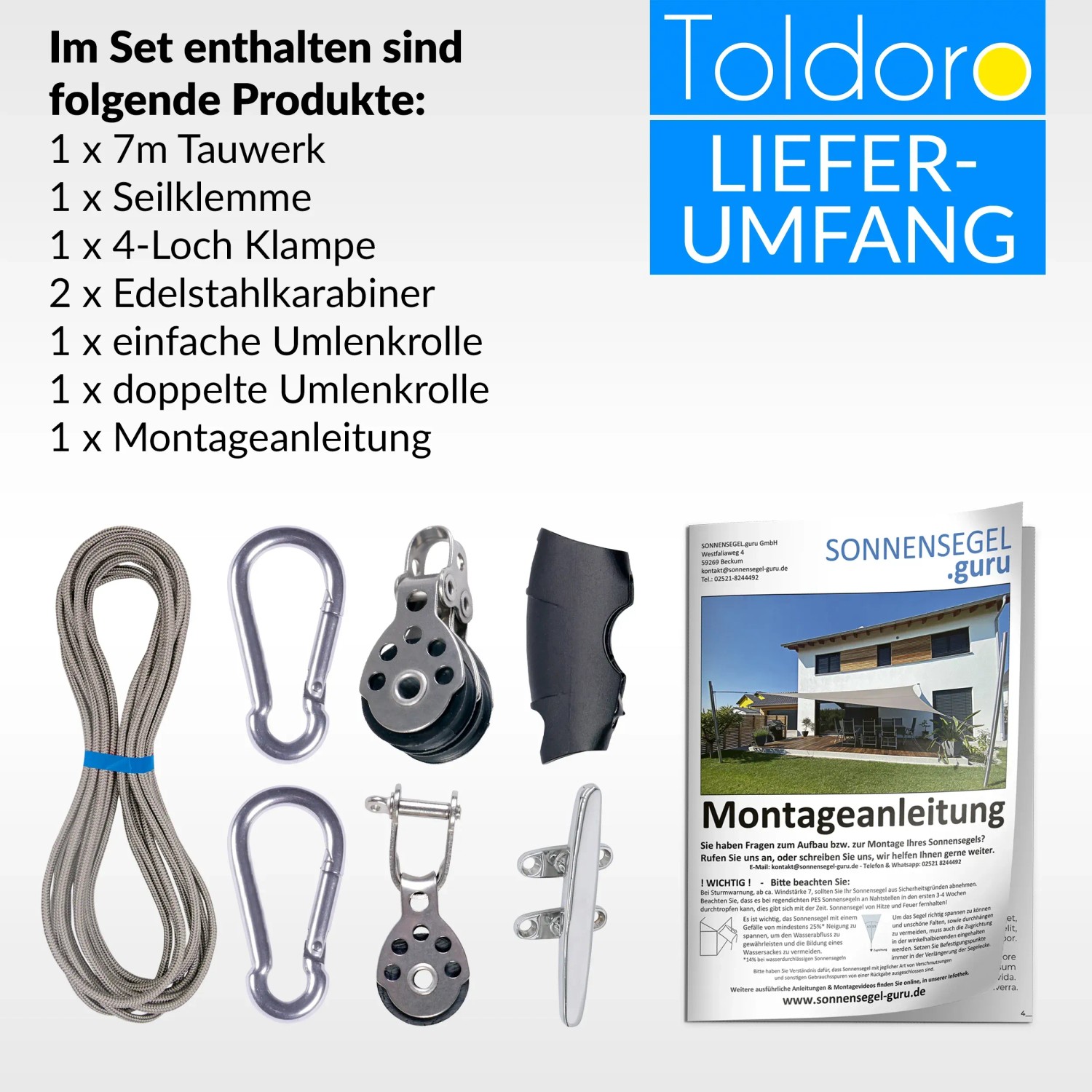 ProPlus Flaschenzug Set Mit Ratsche - 2 Stück 68kg Tragkraft Für Heimwerker