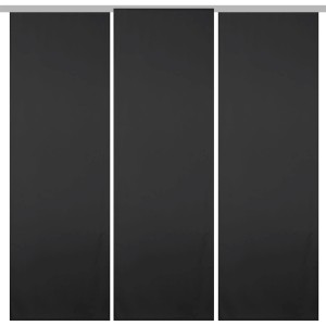 Bestgoodies Flächenvorhang Ellen 3er-Pack Schwarz: Blickdichte, matte Schiebegardinen für Fenster, Raumteiler oder Regale.