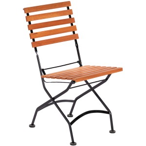 Merxx Klappstuhl Schlossgarten aus Eukalyptusholz und Stahl, Teil des 5-tlg. Gartenmöbelsets.