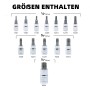 13-teiliger CCLIFE Torx Bit Steckschlüsselsatz aus S2 Stahl, T8H-T60H, für Drehmomentschlüssel. Chromglänzend.
