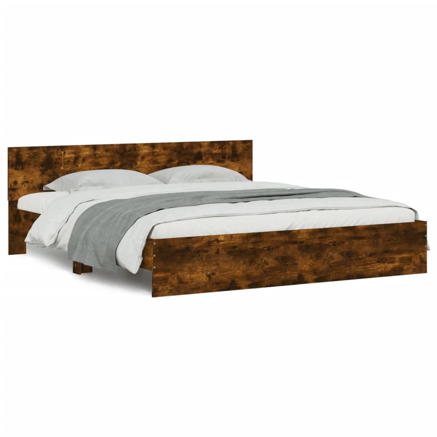 vidaXL Bettgestell mit Kopfteil Räuchereiche 180x200 cm 3207466 günstig online kaufen