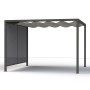Siena Garden Pergola mit anthrazitfarbener Sichtblende (300x210 cm) als Wind- und Blickschutz.