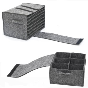 DuneDesign Teller- und Tassenhalter aus Filz, anthrazit, für Camping & Freizeit.