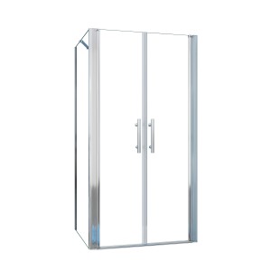 AICA Doppeltür Eckdusche 75x90x195cm Eckig-kabine Duschabtrennung Pendeltür Duschtür 6mm NANO Glas Ohne Duschtasse