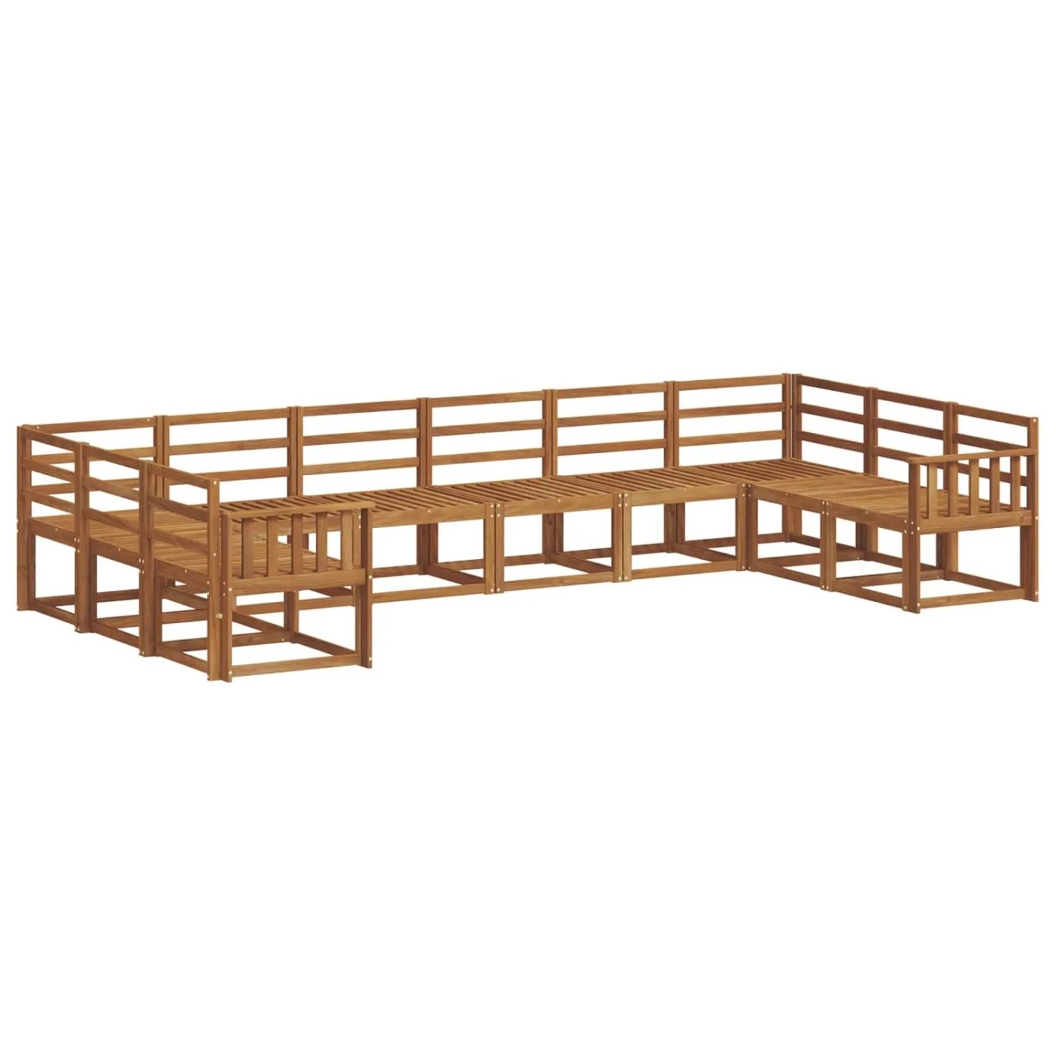 vidaXL Outdoor-Sofagarnitur 10-Tlg Natur Massivholz Akazie 3367047