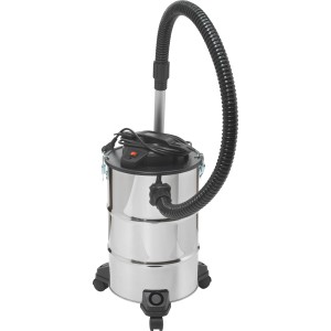 Aschesauger AS-20/1200 A aus Edelstahl mit Schlauch und Rollen für Kamin- und Grillreinigung.