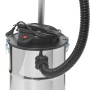 Aschesauger AS-20/1200 A aus Edelstahl mit Schlauch und Rollen für Kamin- und Grillreinigung.