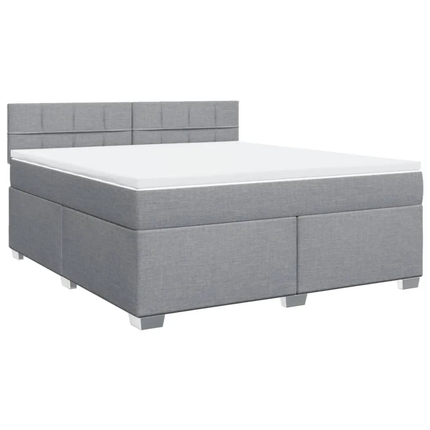 vidaXL Boxspringbett mit Matratze Hellgrau 180x200 cm Stoff 3288267