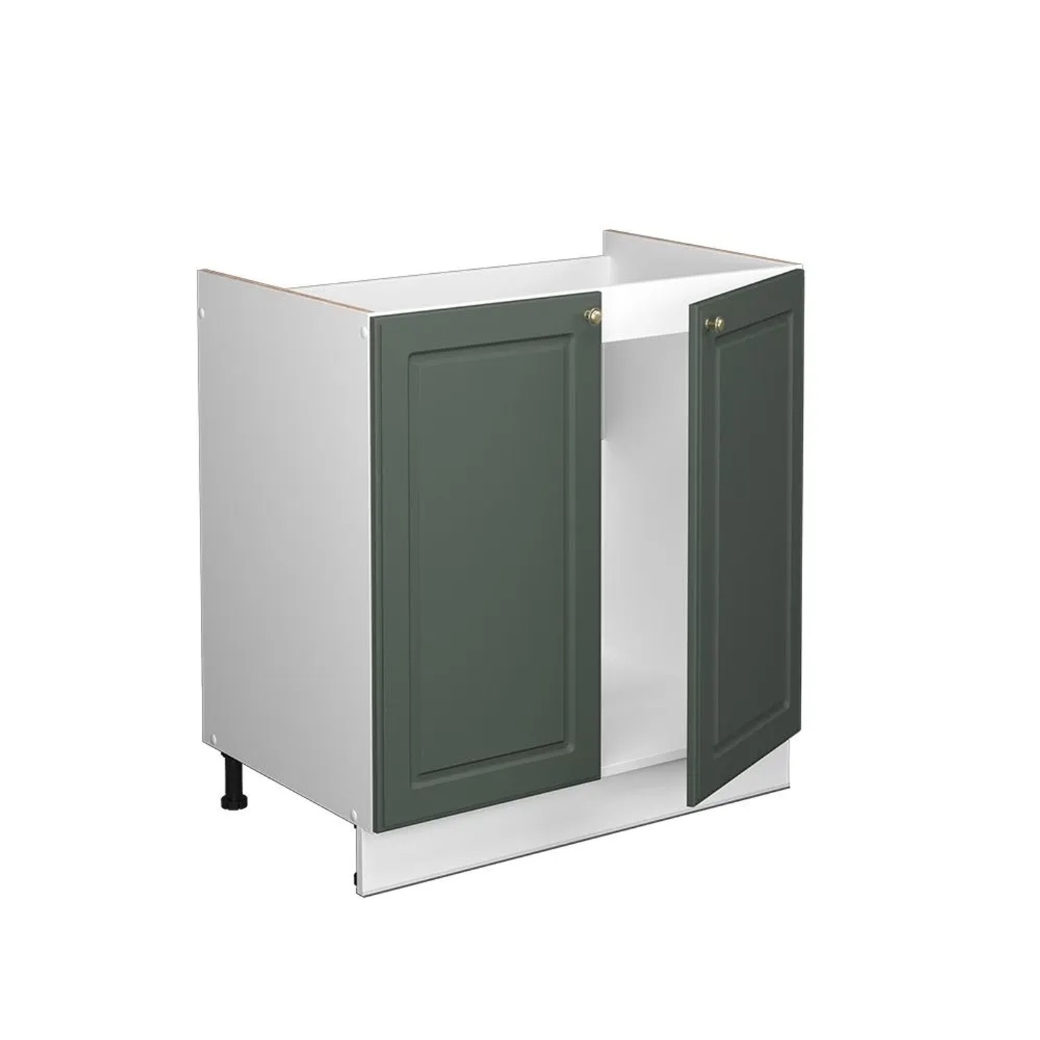 Vicco Spülenunterschrank Fame-Line Grün-Gold Landhaus Weiß 80 cm AP Anthrazit