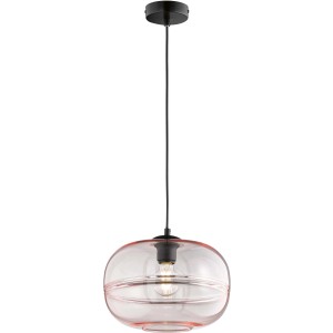Fischer & Honsel Pendelleuchte Ink, Ø 29,5 cm, Glas Pink, Hängeleuchte für Wohnräume.