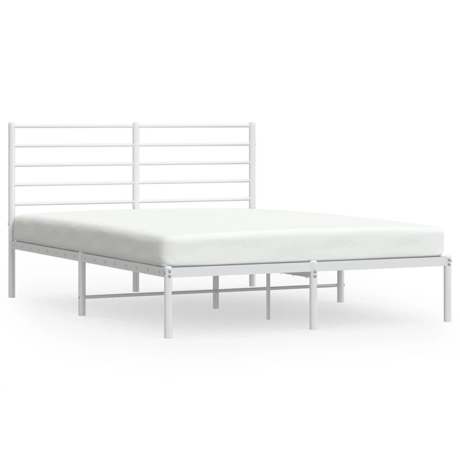 vidaXL Bettgestell mit Kopfteil Metall Weiß 135x190 cm Modell 11740776 günstig online kaufen