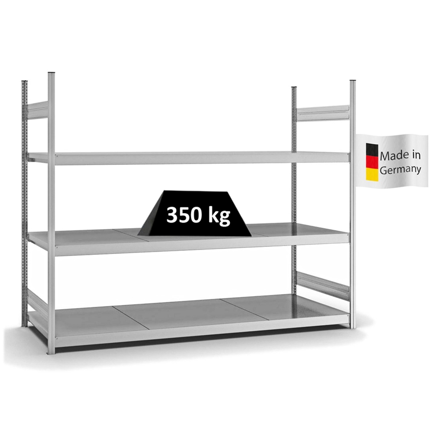 PROREGAL Weitspannregal Stecksystem T-Profil Grundregal HxBxT 200x250x80 cm günstig online kaufen