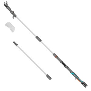 Gardena Akku-Teleskop-Baumschere HighCut 360/18V Set, teilbar für Transport und Lagerung.