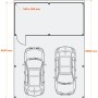 Grundriss Holzbrüder Doppelcarport Ralf mit Geräteraum, Maße: 600x868cm, imprägniert.