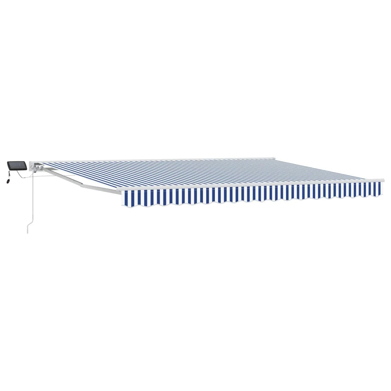 vidaXL Manueller Markisenrahmen mit LEDs Blau und Weiß 4,5 x 3,5 m 3420667
