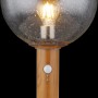 Globo Außenleuchte Ossy mit Bewegungsmelder, Holzoptik, 250x500 mm. Sockelleuchte mit klarem Glas.