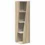 vidaXL Eckregal Sonoma-Eiche aus Holzwerkstoff, 102cm hoch, mit 4 asymmetrischen Regalböden.