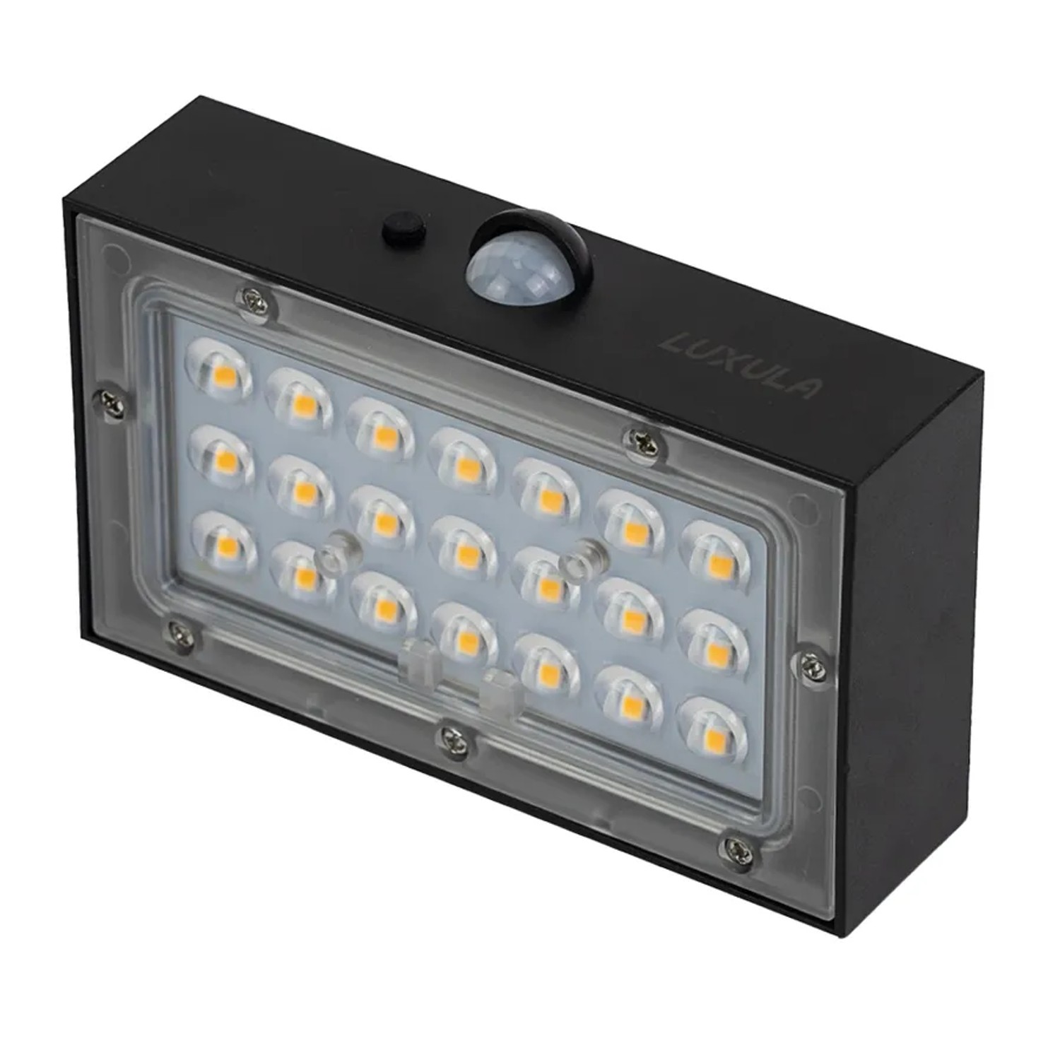 LUXULA Solar Wandleuchte 350lm 3000K Warmweiß Außenleuchte Mit Bewegungsmelder Up/Down Design IP65 Wetterfest Schwarz