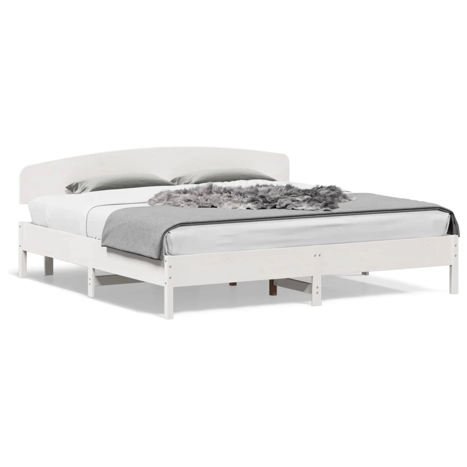 vidaXL Massivholzbett ohne Matratze Weiß 200x200 cm Kiefernholz 3207194 günstig online kaufen