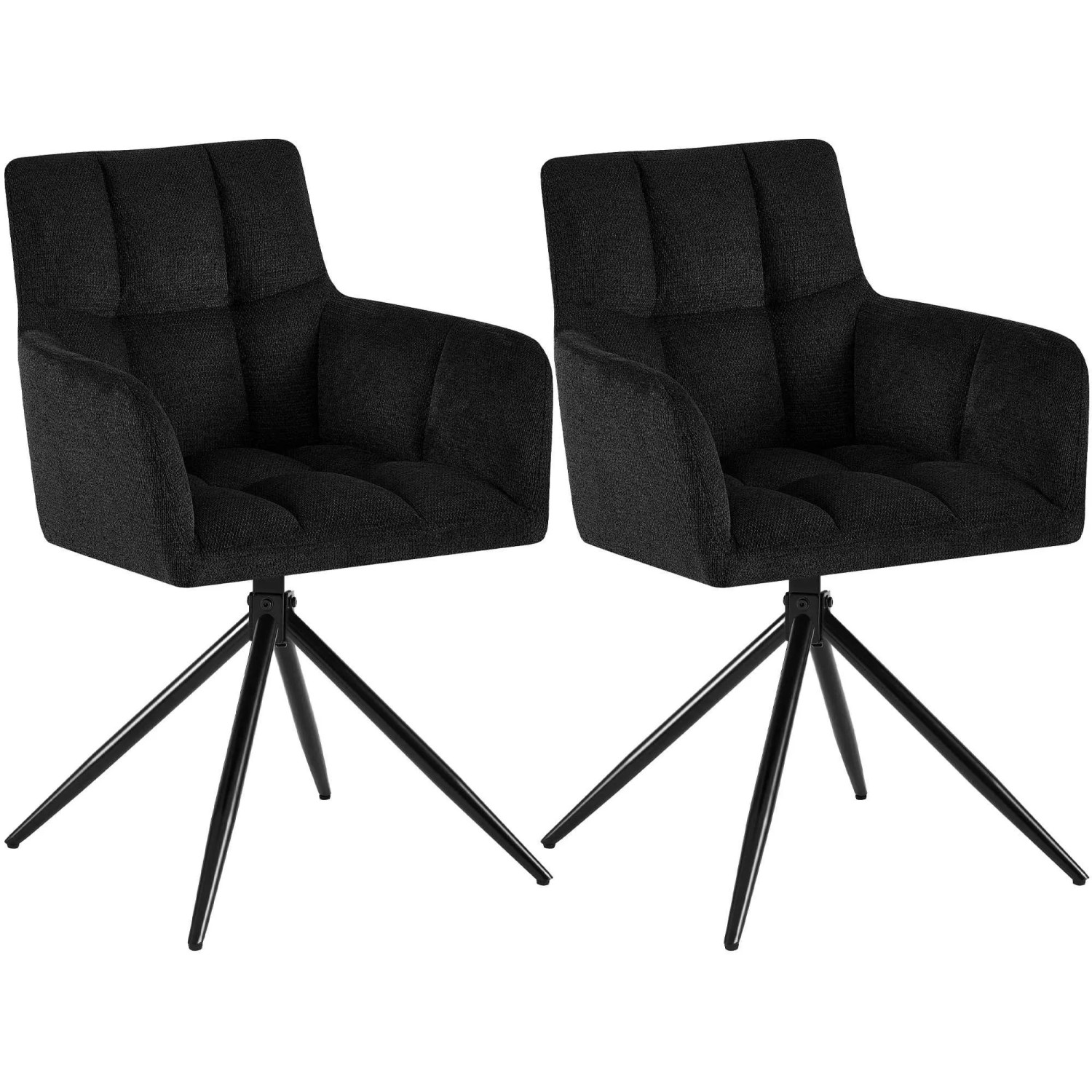 CLP 2er Set Esszimmerstuhl Jonah Stoff Schwarz