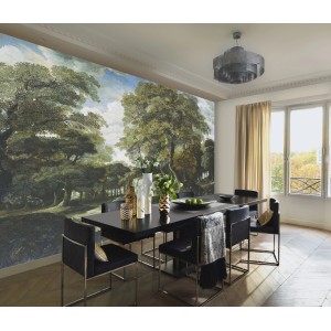 Erismann Digitaltapete Zooom Forest im Esszimmer: Waldlandschaft als Fototapete.