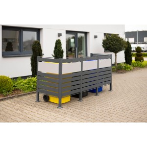 Westmann Mülltonnenverkleidung Planum für 3 Tonnen (je 240 l) in Anthrazit/Grau.