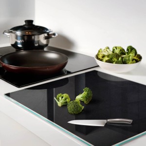 Tulup Herdabdeckplatte 60x52 cm Schneidebrett aus Glas Schutzplatte Küchenutensilien Spritzschutz Anschlagtafel