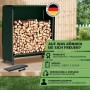 TTL GARDEN Kaminholzregal S mit Schutzplane, gefüllt mit Holzscheiten. Holzlager für Kaminholz im Garten oder Innenbereich.
