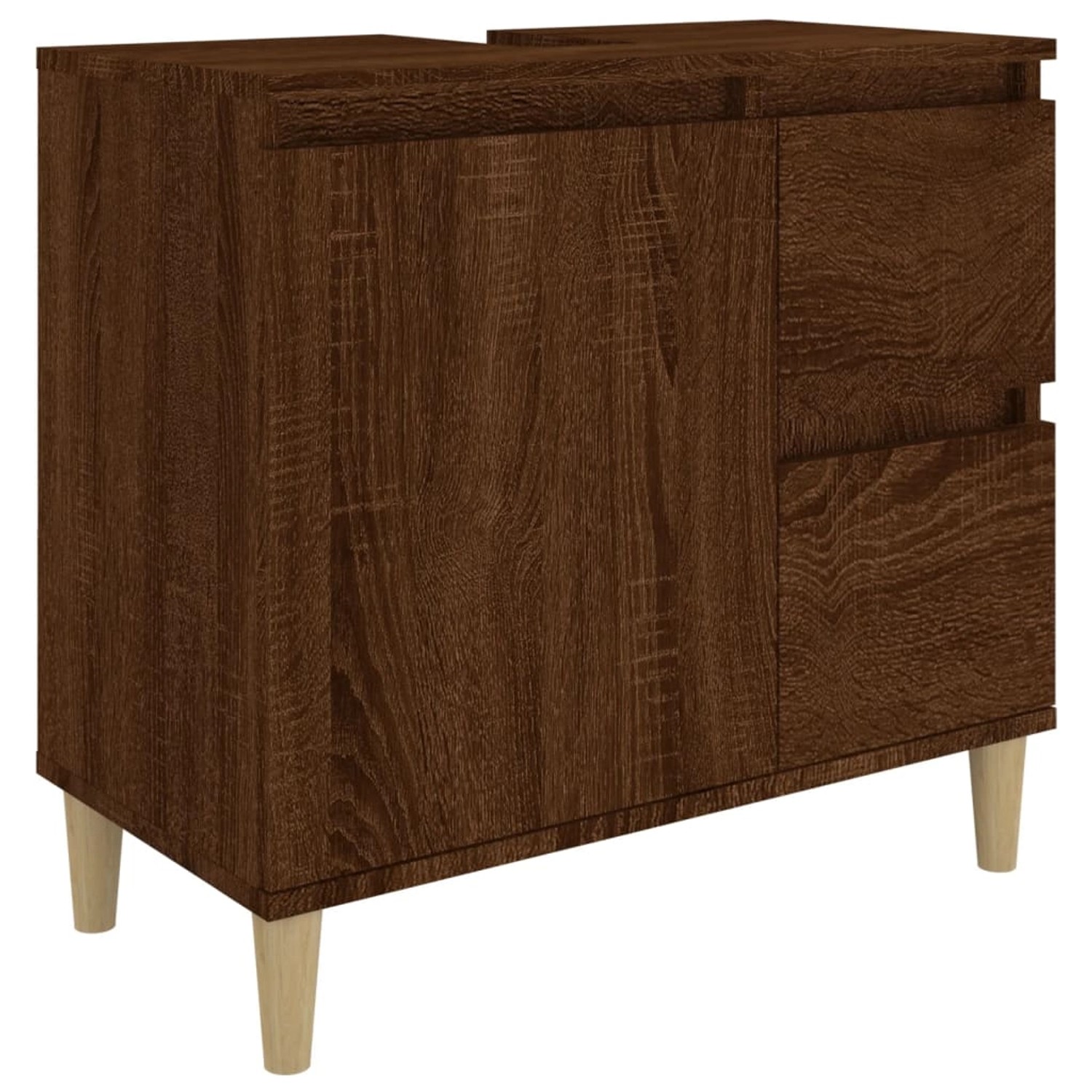 vidaXL Badschrank Braun Eichen-Optik 65x33x60 cm Holzwerkstoff