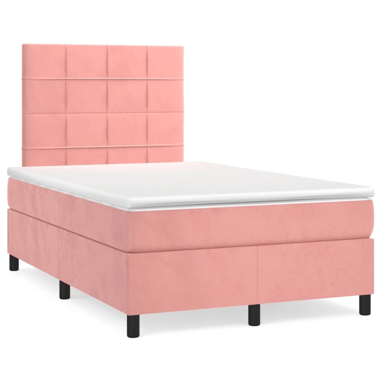 vidaXL Boxspringbett mit Matratze Rosa 120x200 cm Samt1466083 günstig online kaufen