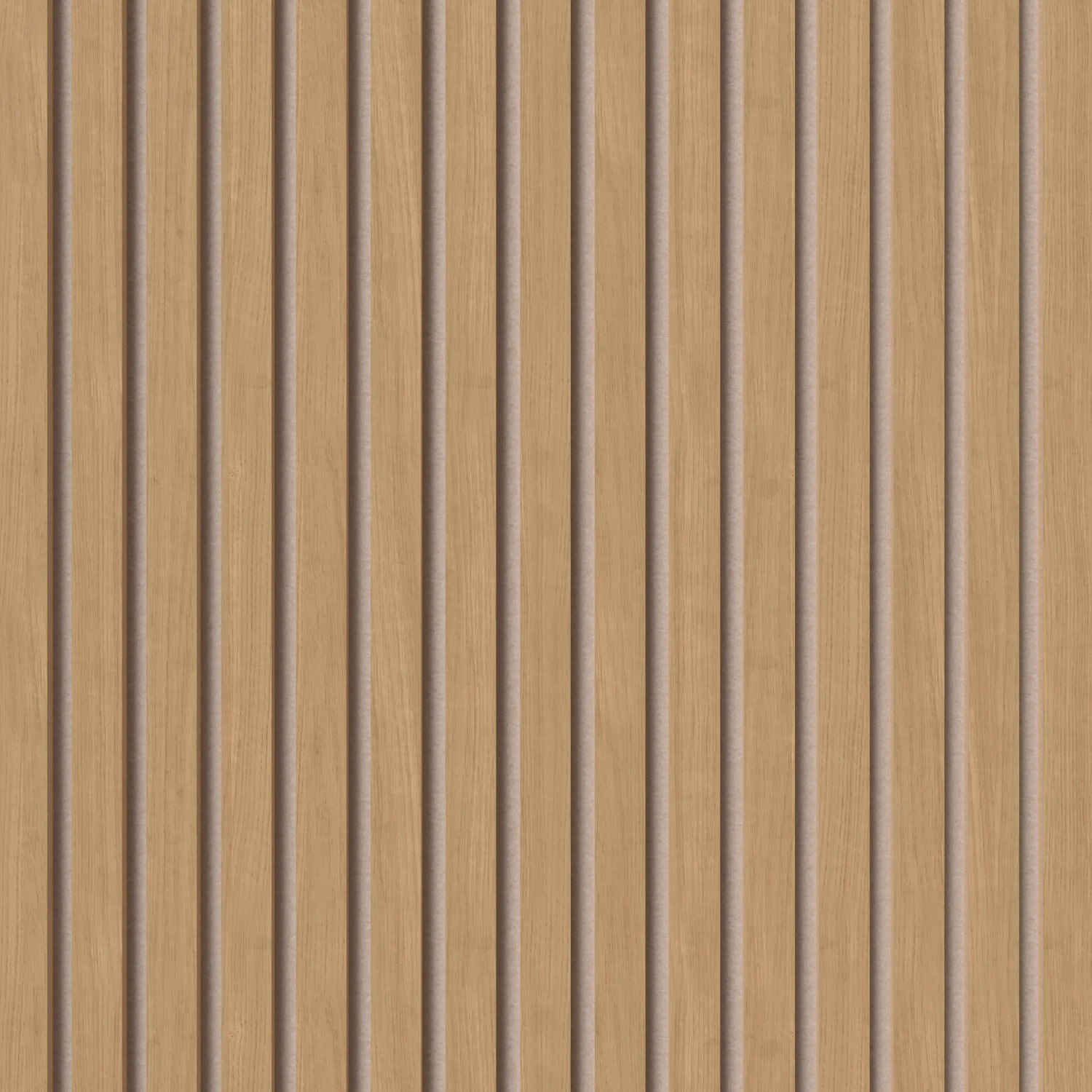 Denpanels Akustikpaneel Eiche, beige Filz, brauner Kern, 240x60 cm. Holzpaneel zur Schallabsorption.