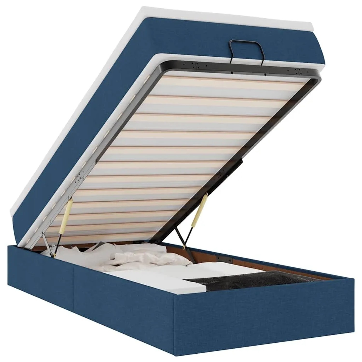 Thumbnail - vidaXL Ottoman-Bett mit Matratze Blau 90x190 cm Stoff 3311077