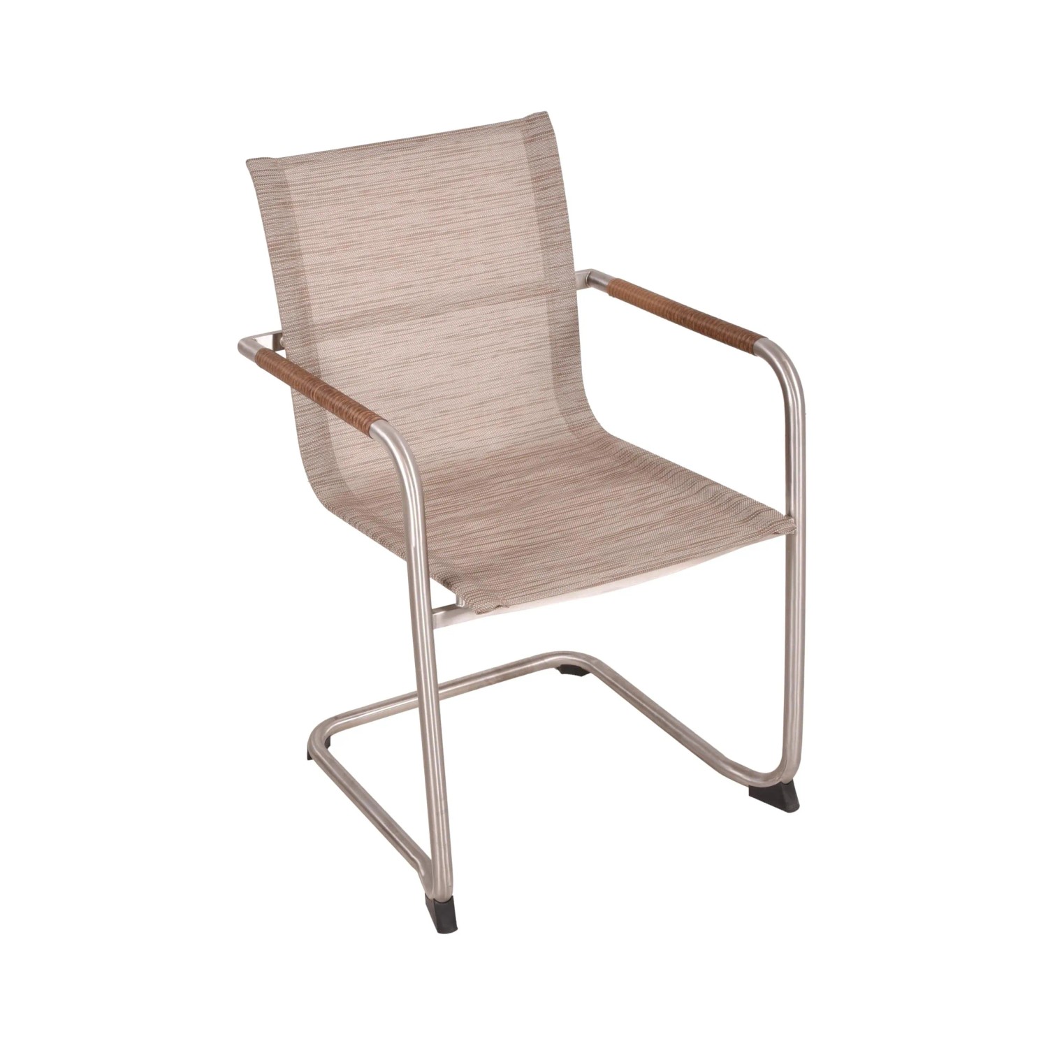 DELUKE Gartenstuhl 4er Set CARIN Kunststoff Sandbraun Freischwinger Wetterfest Gartenstühle Outdoor Essstühle