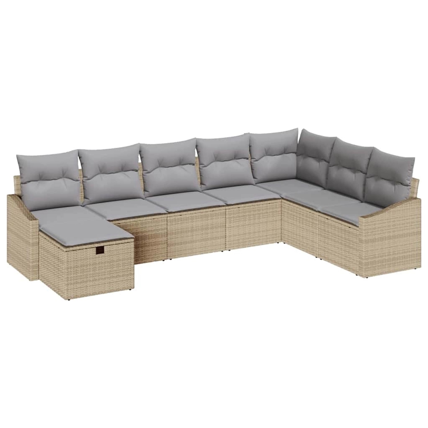 vidaXL Garten-Sofa-Set mit Kissen 8-Tlg Beige Poly Rattan 3359329 günstig online kaufen